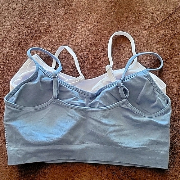 NWOT NAUTICA Intimates Sports Bra 2 Pack White & Blue - Picture 2 of 9